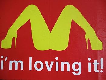 [古着]マクドナルド パロディ「i’m loving it! 」 エロ Tシャツ 2000s アメリカ古着 I'm lovin' it M字開脚 エロ Tシャツ TEE